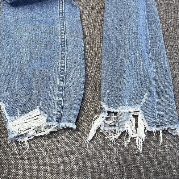 HM Curvy Jeggings Size 2 Ultra High‎ Waist Ankle Length Distressed Raw Hem - Picture 7 of 10